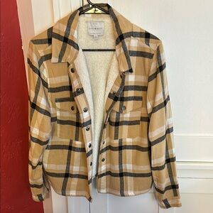 Lucky Brand Women's Tan Plaid Jacket